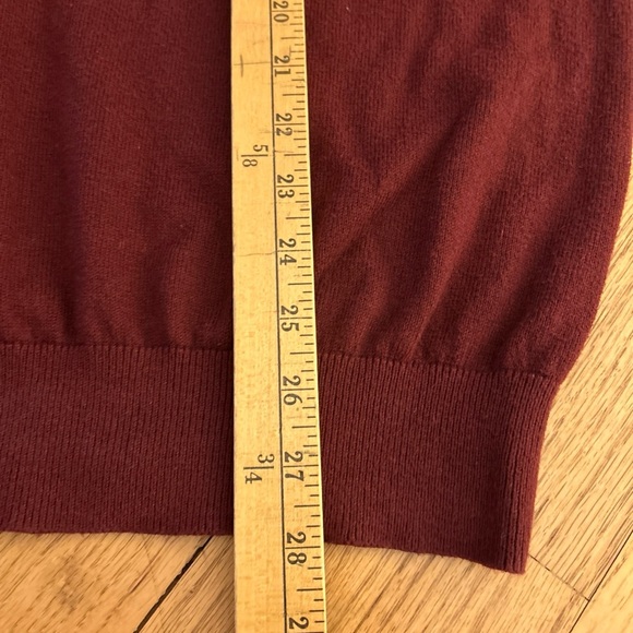 LL Bean Sweater Mens Red 1/4 Zip Pullover Long Sleeve Cotton Cashmere Large - Picture 5 of 5